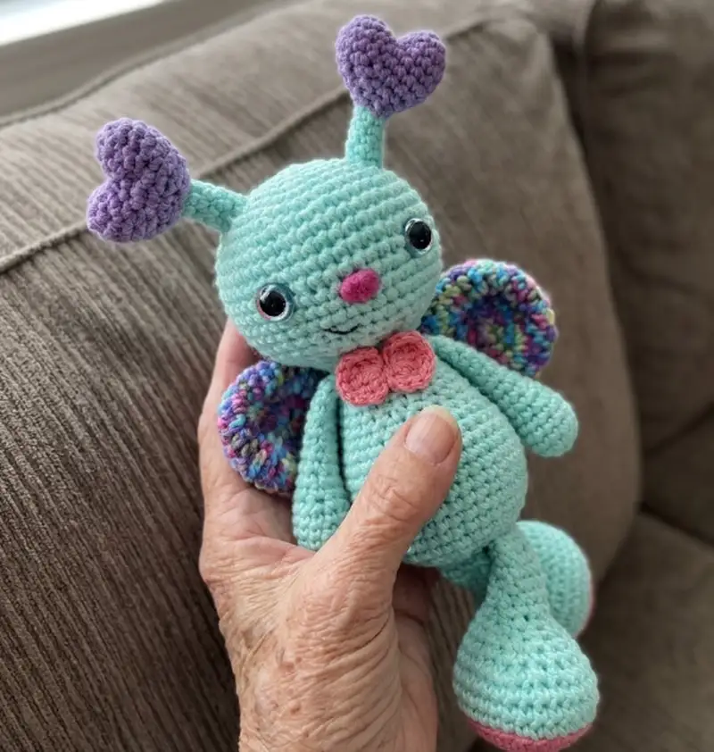 Complimentary Intermediate crochet pattern: Blue the Butterfly Amigurumi Pattern - Simple to follow guide