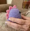 Colourful Mini Dino Amigurumi Pattern step 2 - assembly progress