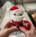 Santa Christmas Cat Amigurumi Pattern step 1 - construction progress