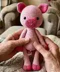 Lily the Piglet Amigurumi Pattern step 4 - final assembly and finishing