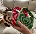 Powerpuff Heart Shoulder Bag Crochet Pattern step 1 - construction progress