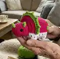 Dragonfruiteratops Amigurumi Pattern step 1 - construction progress