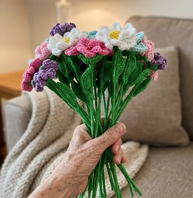 Quality crochet pattern: Floral Crochet Bouquet Pattern - Intermediate level guide with complete instructions