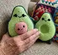 Avocado Family Amigurumi Pattern step 1 - construction progress