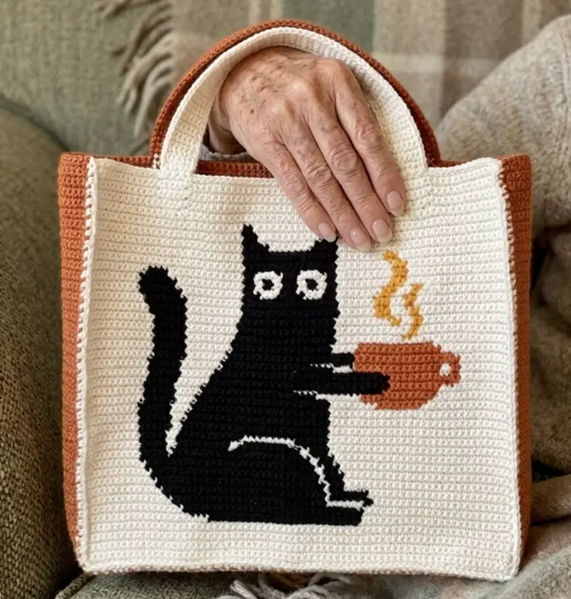 Complimentary Intermediate crochet pattern: Cat with a Cup Crochet Pattern - Simple to follow guide