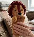 Lion Hand Puppet Amigurumi Pattern step 4 - final assembly and finishing