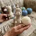 The Bowling Llama Amigurumi Pattern step 1 - construction progress