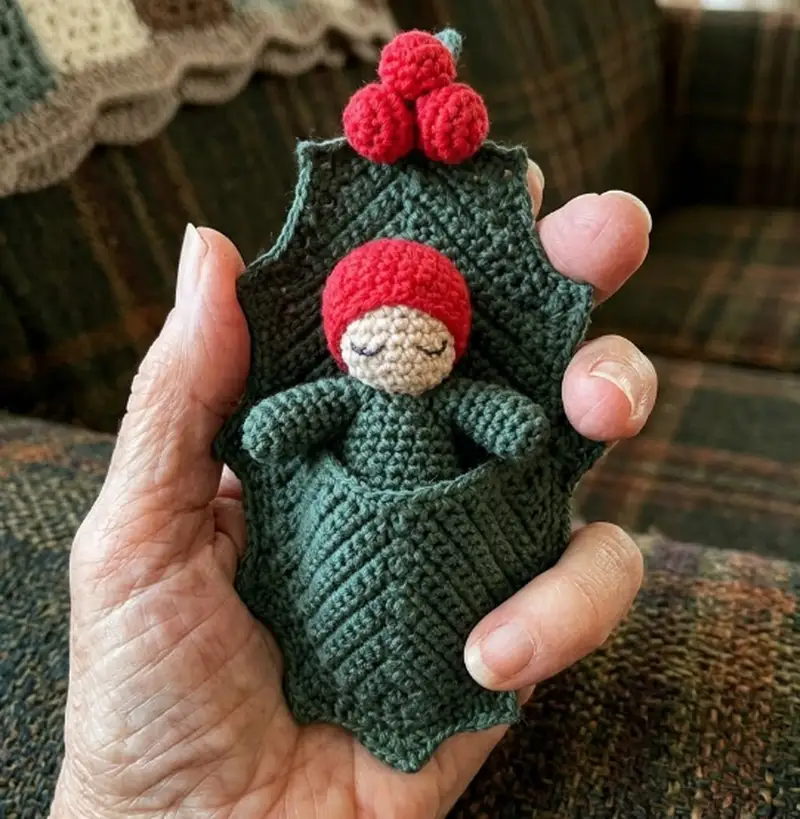 Complimentary Intermediate crochet pattern: Holly Baby Amigurumi Pattern - Simple to follow guide