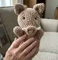 Boar Hand Puppet Amigurumi Pattern step 1 - construction progress