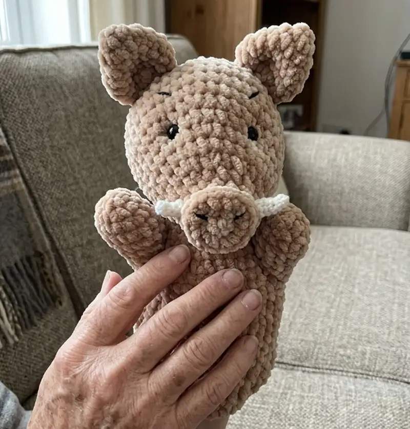 Quality crochet pattern: Boar Hand Puppet Amigurumi Pattern - Intermediate level guide with complete instructions