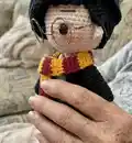 Hermione Granger Amigurumi Pattern step 3 - details and accessories
