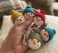 Crochet Snowman Ornaments Amigurumi Pattern step 4 - final assembly and finishing