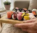 Sushi Set Amigurumi Pattern step 2 - assembly progress