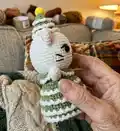 Christmas Tree Cat Amigurumi Pattern step 2 - assembly progress