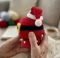 Santa Belly Snow Globe Amigurumi Pattern step 2 - assembly progress