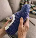 Simple Slippers Pattern step 2 - assembly progress