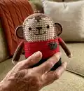 Mini Monkey Amigurumi Pattern step 1 - construction progress