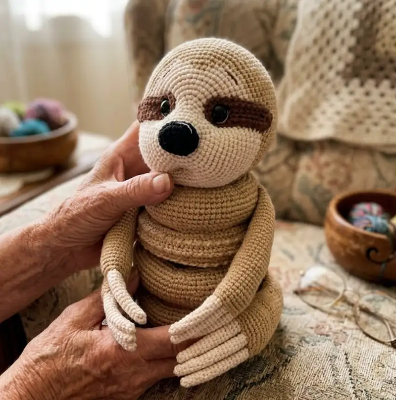 Complimentary Intermediate crochet pattern: Sloth Stacking Toy Amigurumi Pattern - Simple to follow guide