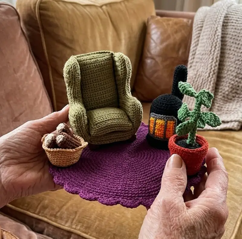 Complimentary Intermediate crochet pattern: Furniture Living Room Amigurumi Pattern - Simple to follow guide