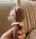 Rattle Deer Amigurumi Pattern step 2 - assembly progress