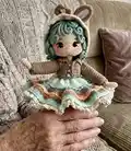 Aybuke Doll Amigurumi Pattern step 1 - construction progress