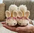 Hoppy Baby Bunny Slippers Pattern step 4 - final assembly and finishing