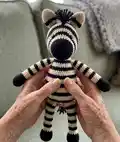 Xander the Zebra Amigurumi Pattern step 1 - construction progress