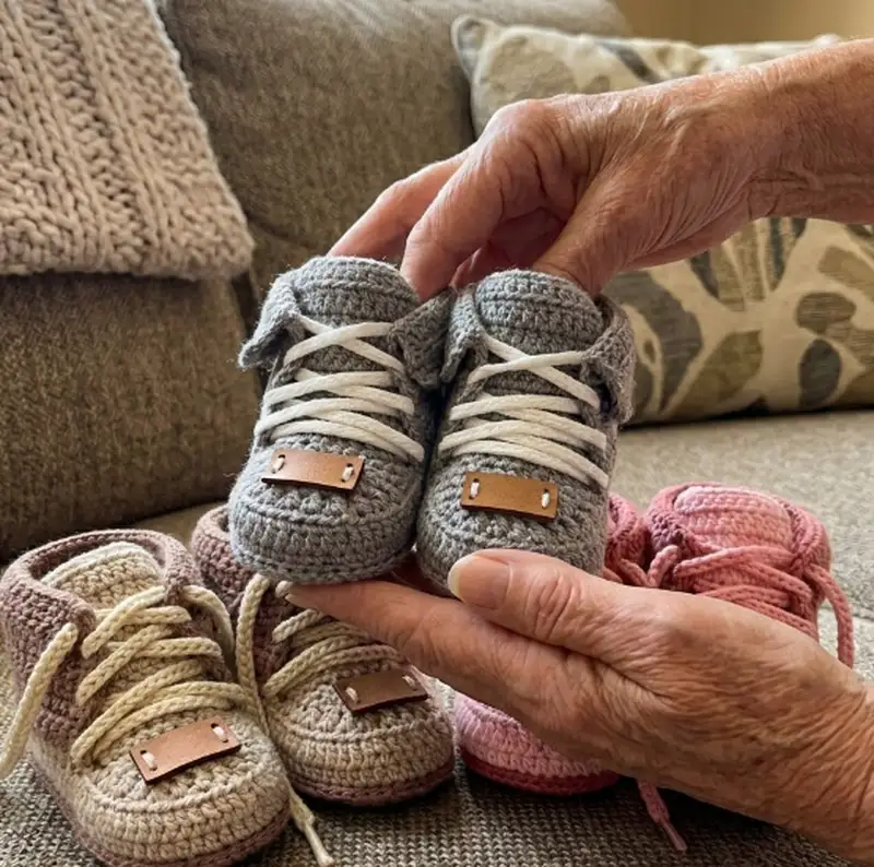 Quality crochet pattern: Baby Sneaker Booties Crochet Pattern - Intermediate level guide with complete instructions