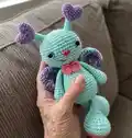 Blue the Butterfly Amigurumi Pattern step 4 - final assembly and finishing
