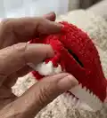 Deer Hat and Scarf Amigurumi Pattern step 2 - assembly progress
