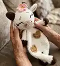 Cuddle Me Cow Amigurumi Pattern step 1 - construction progress