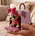 Chihuahua in a Carrier Bag Amigurumi Pattern step 4 - final assembly and finishing