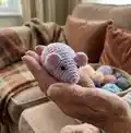 Sugar Mice Amigurumi Pattern step 1 - construction progress