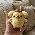 Pompompurin Amigurumi Pattern step 1 - construction progress