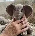 Bubba the Elephant Amigurumi Pattern step 4 - final assembly and finishing