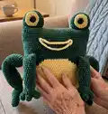 Frog Pillow Amigurumi Pattern step 1 - construction progress