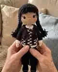 Wednesday Amigurumi Pattern step 4 - final assembly and finishing