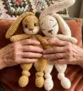 Plush snuggler BUNNY Amigurumi Pattern step 1 - construction progress