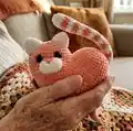 Heart Cat and Bunny Amigurumi Pattern step 1 - construction progress