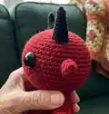 The Little Devil Amigurumi Pattern step 2 - assembly progress