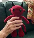The Little Devil Amigurumi Pattern step 4 - final assembly and finishing