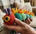 A Hairy Caterpillar Amigurumi Pattern step 4 - final assembly and finishing