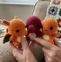Charmander Family Amigurumi Pattern step 1 - construction progress