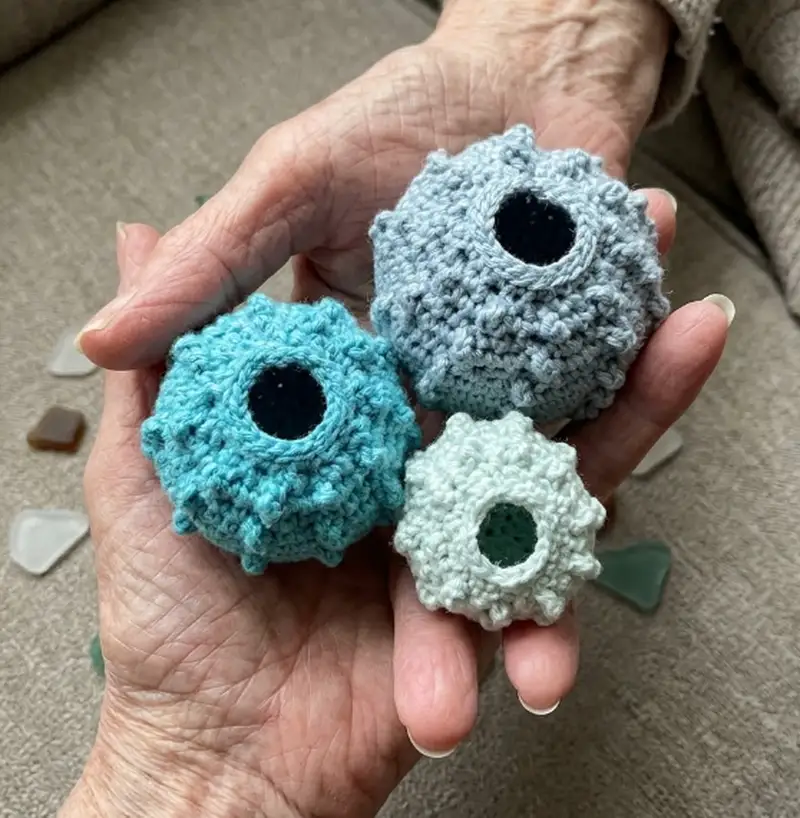 Complimentary Intermediate crochet pattern: Sea Urchin Shells Pattern - Simple to follow guide