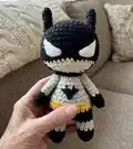 Batman Mini Amigurumi Pattern step 1 - construction progress