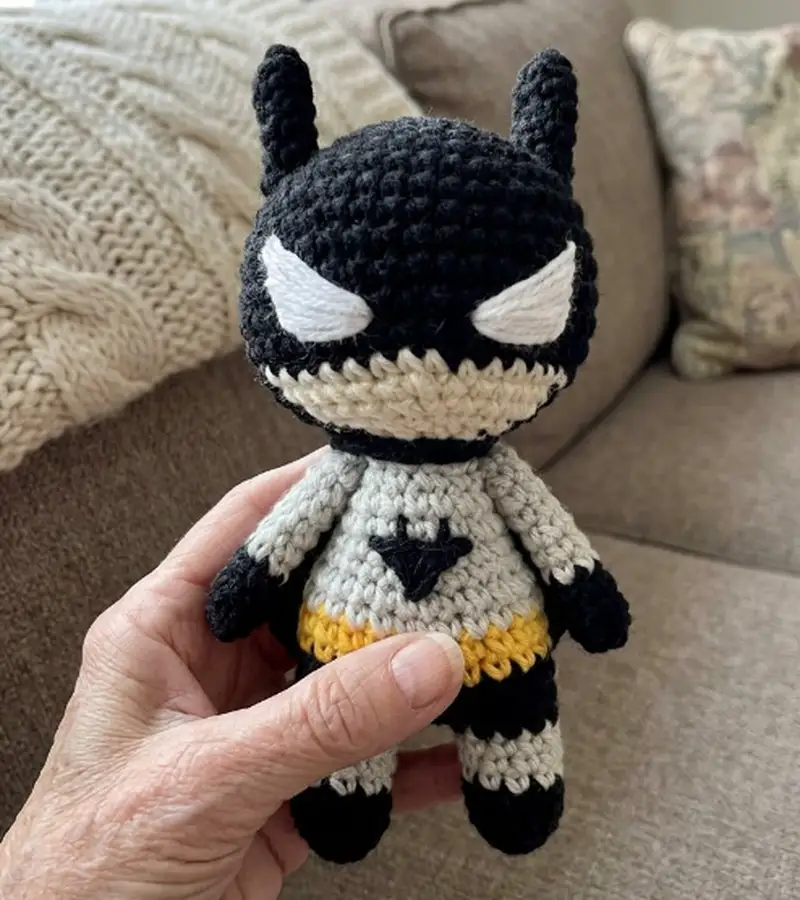 Complimentary Intermediate crochet pattern: Batman Mini Amigurumi Pattern - Simple to follow guide