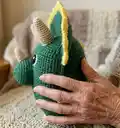 Pillow- Dino Amigurumi Pattern step 2 - assembly progress