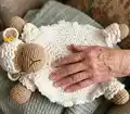 Sheep Security Blanket Amigurumi Pattern step 1 - construction progress