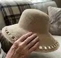 Crochet Summer Sun Hat Pattern step 1 - construction progress