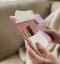 Crochet Hook Holder Pattern step 2 - assembly progress